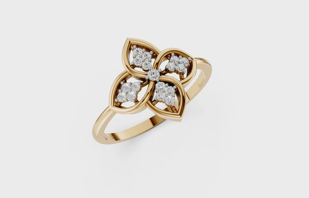Royal Petal Clover Diamond Ring