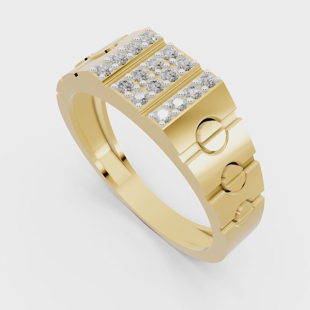 Imperial Column Diamond Gents Ring