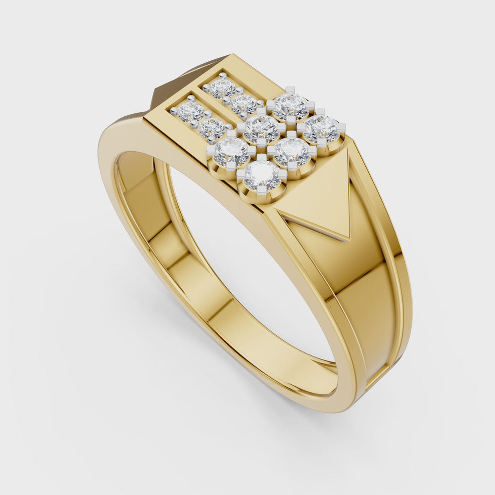 Regal Grid Diamond Gents Ring
