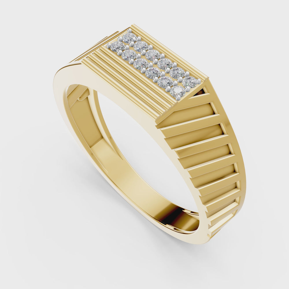 Royal Stripes Diamond Gents Ring