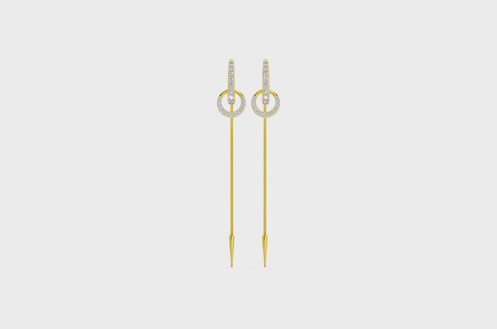 Celestial Halo Diamond Sui Dhaga Earrings