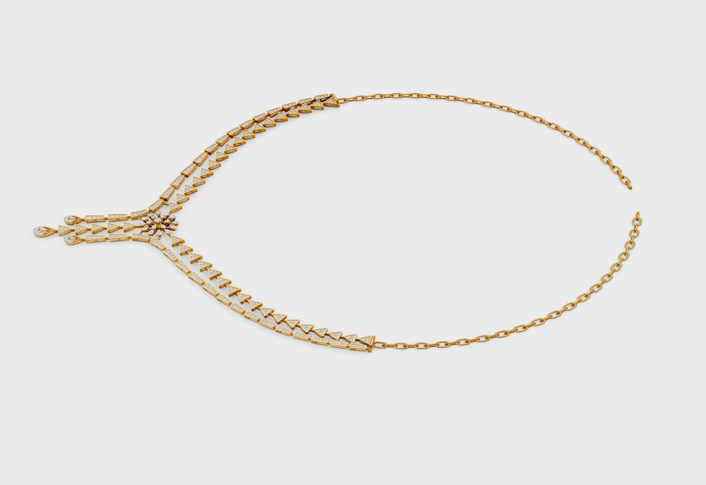 Geometric Cascade Diamond Necklace