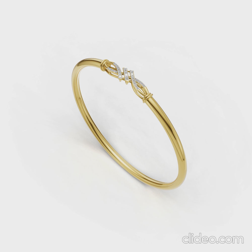 Twisted Grace Diamond Bangle