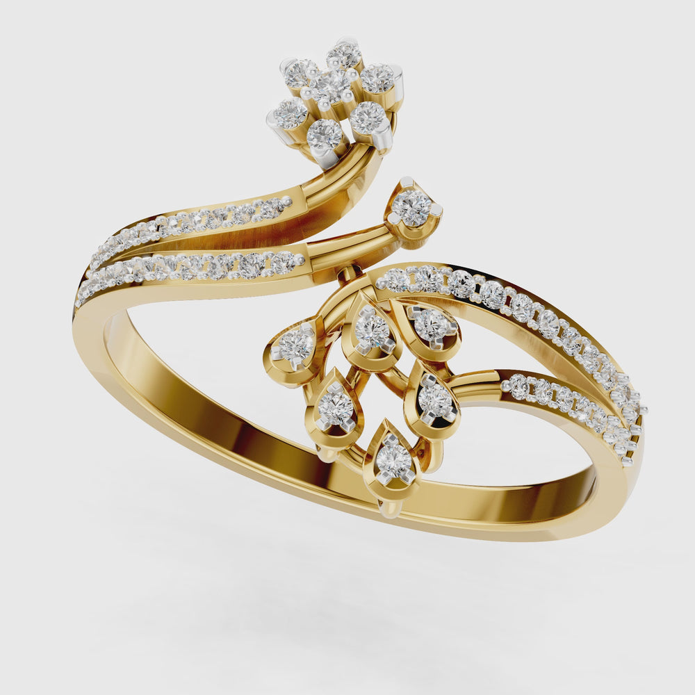 Diamond Vine Blossom Ring
