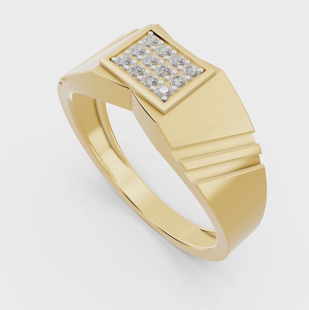 Majestic Panel Diamond Gents Ring