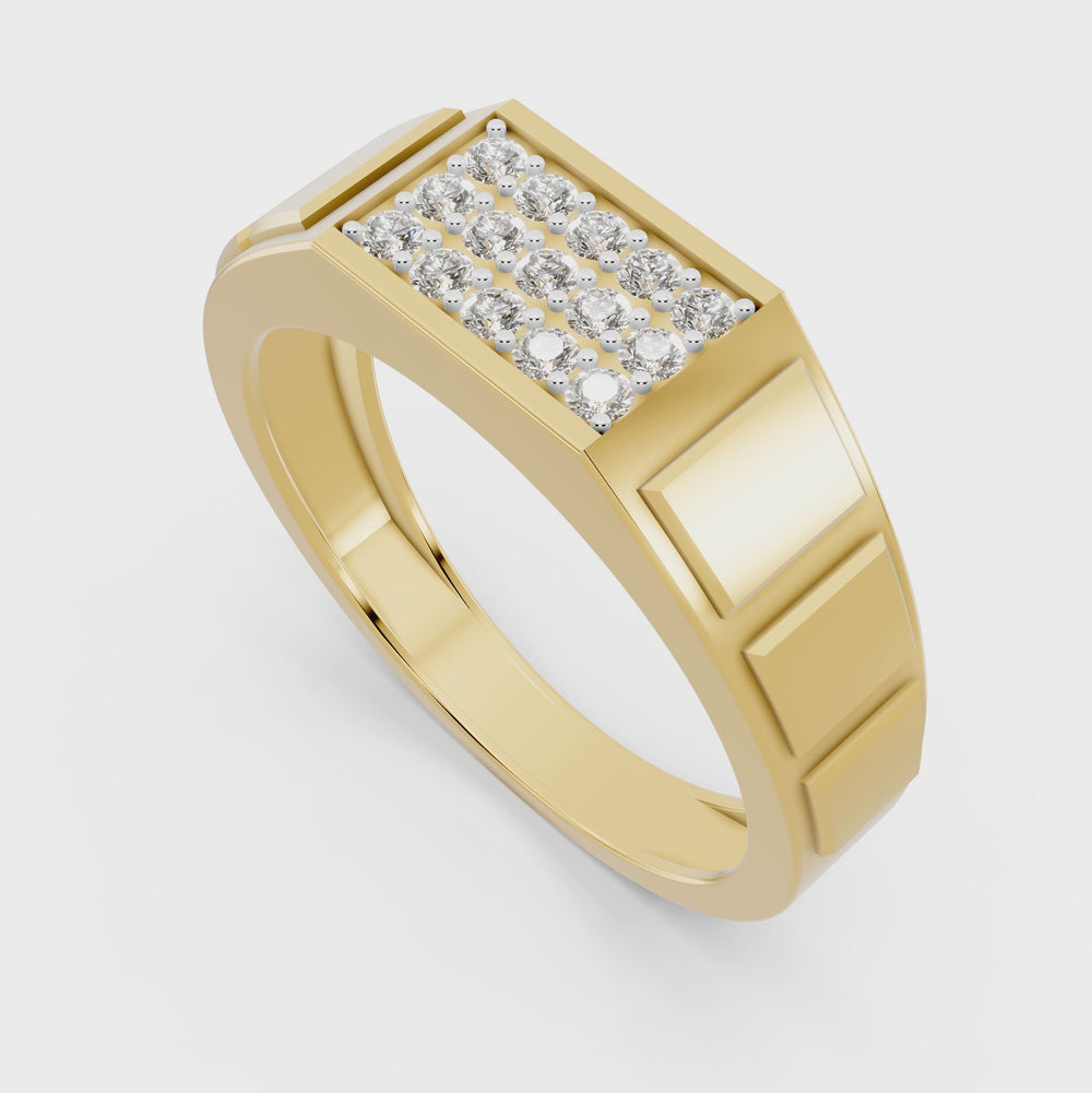 Regal Grid Diamond Gents Ring