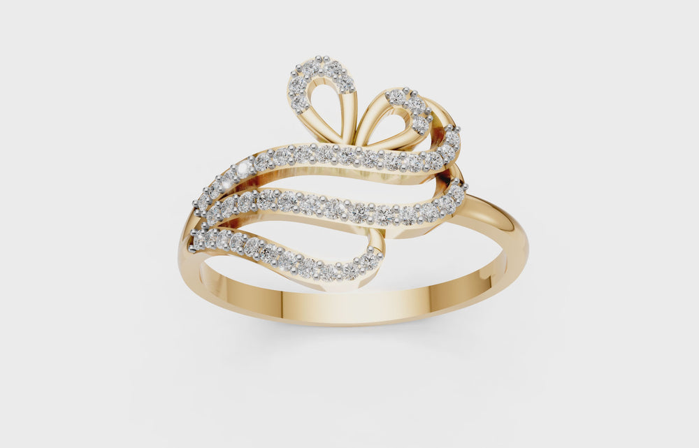 Royal Feather Diamond Ring