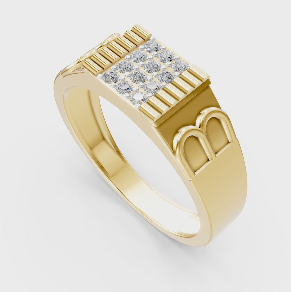 Regal Pillar Diamond Gents Ring