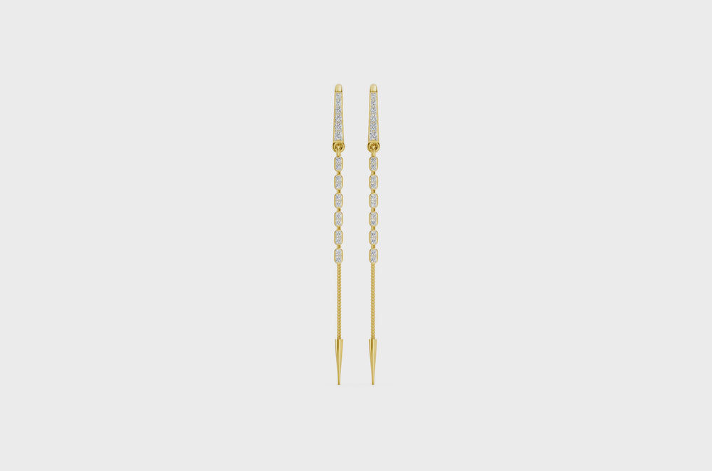 Linear Radiance Diamond Sui Dhaga Earrings