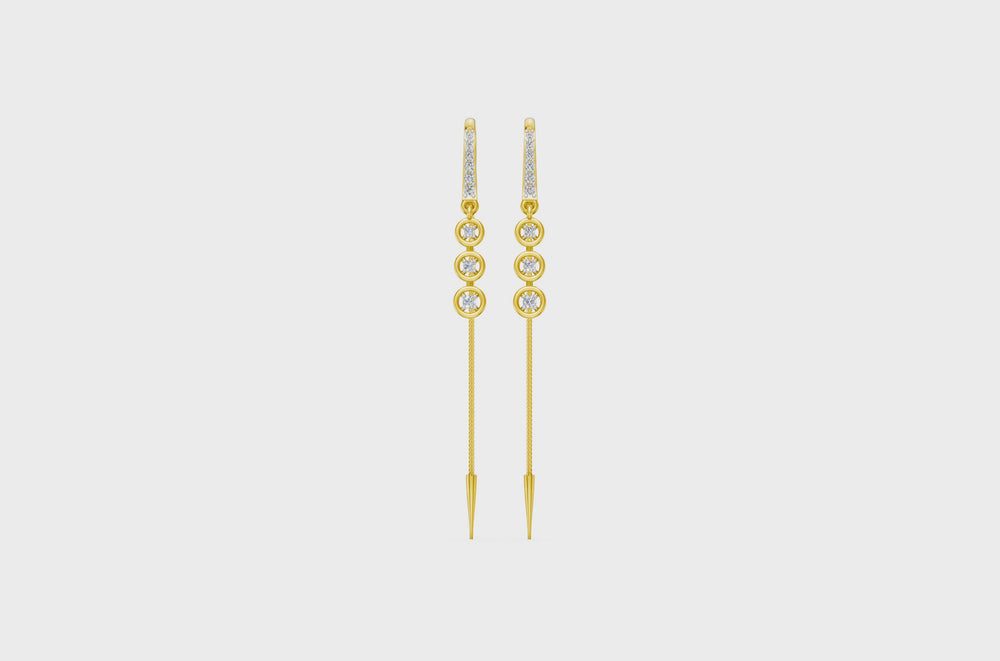Trinity Spark Diamond Sui Dhaga Earrings