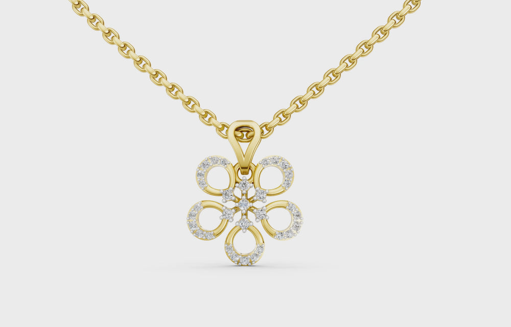 Floral Radiance Diamond Pendant