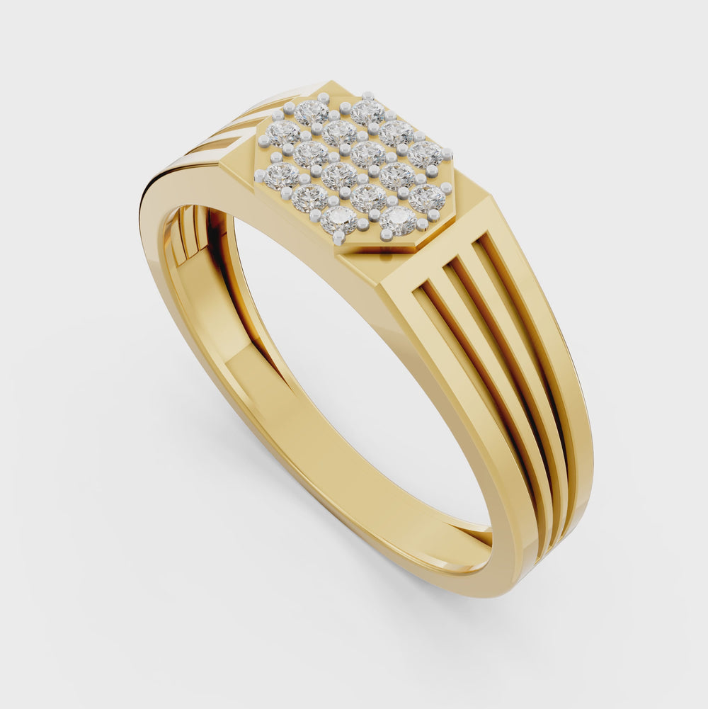 Royal Shield Diamond Gents Ring