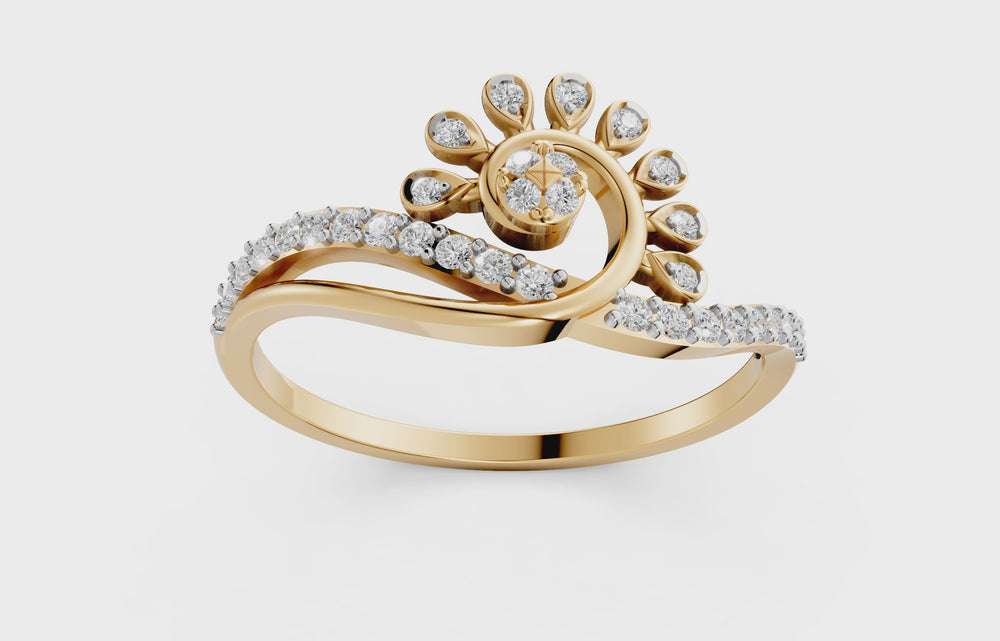 Peacock Aura Diamond Ring