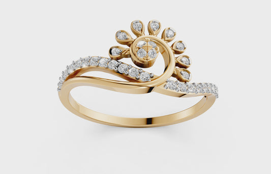 Peacock Aura Diamond Ring