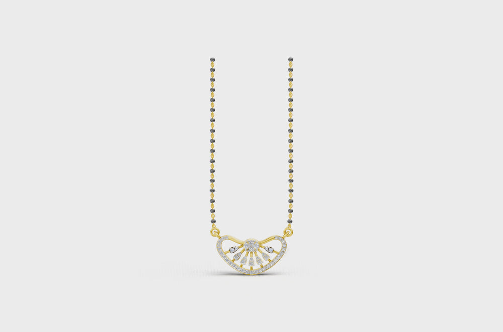 Radiant Bloom Heart Diamond Mangalsutra