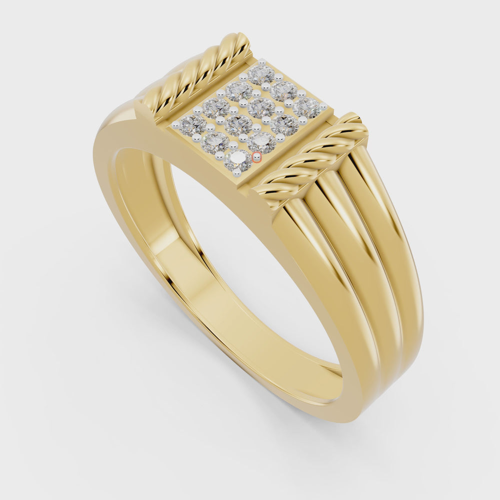 Trinity Column Diamond Gents Ring