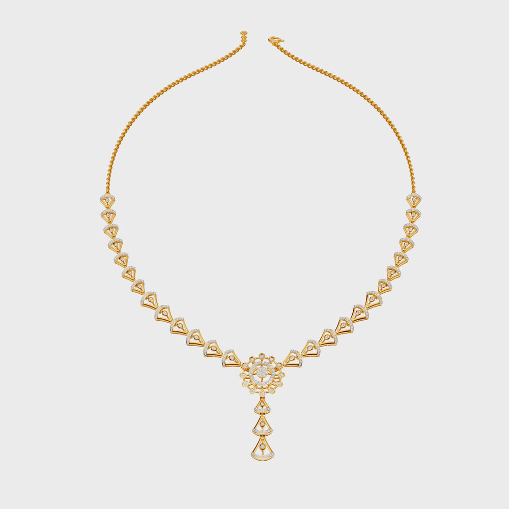 Radiant Fan Cascade Diamond Necklace