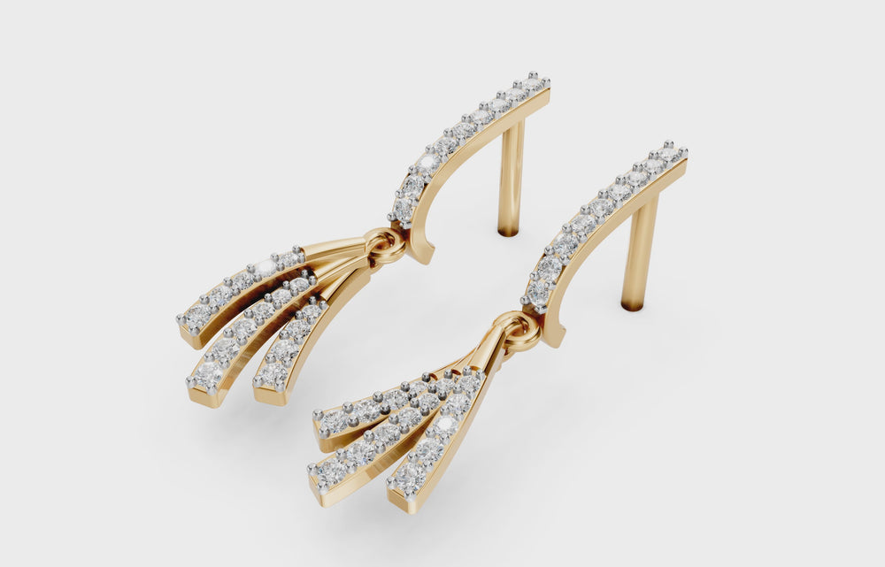 Diamond Cascade Tassel Earrings