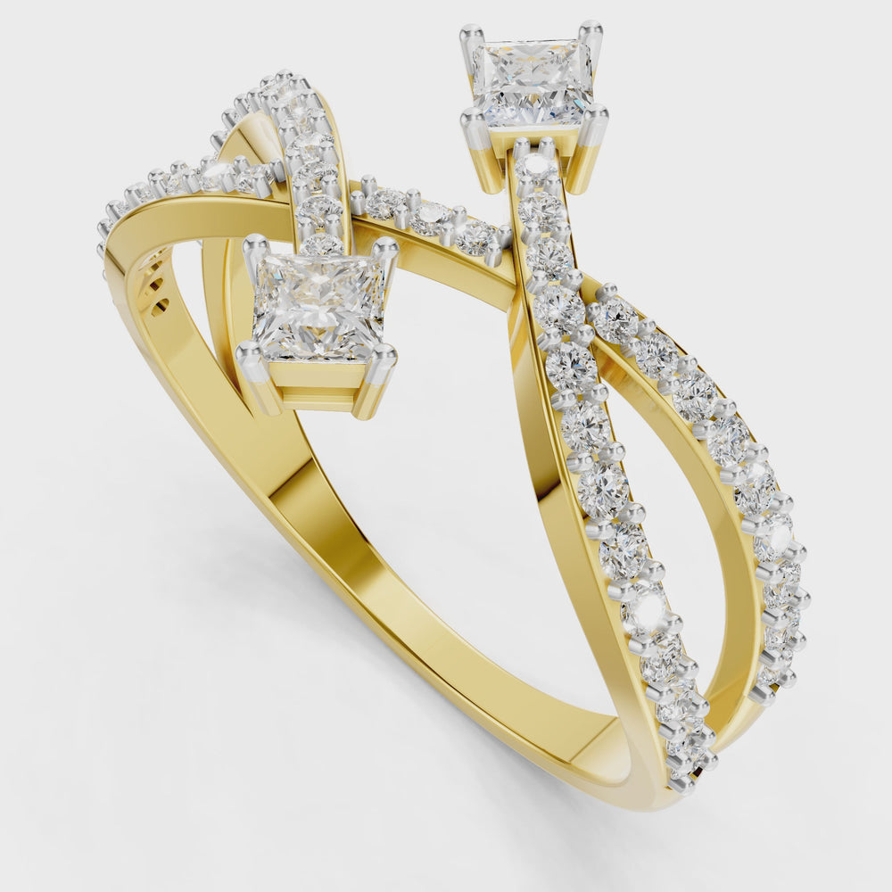 Twin Star Princess Diamond Ring