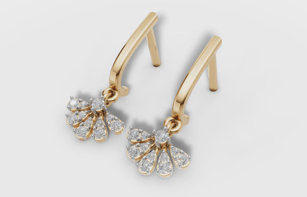 Aurora Fan Diamond Hoops