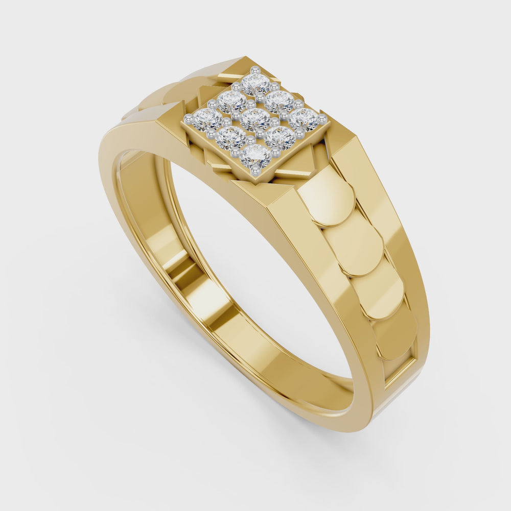 Armour Grid Diamond Gents Ring