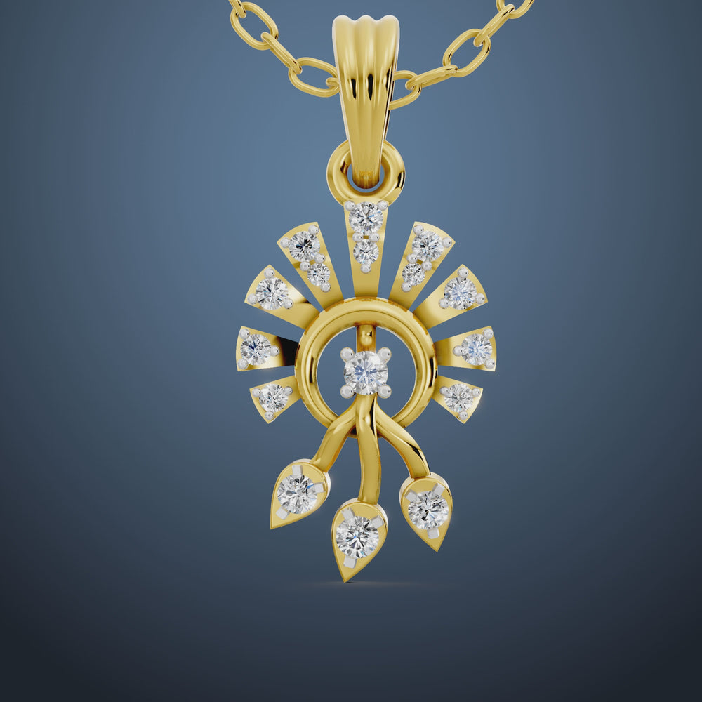 Sunburst Trio Diamond Pendant