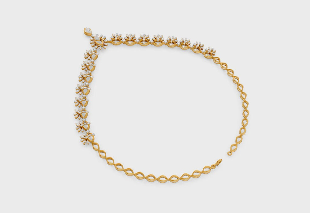 Floral Cascade Diamond Necklace