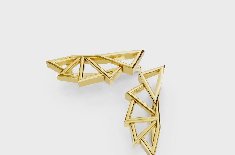 TriAura Geometric Earrings