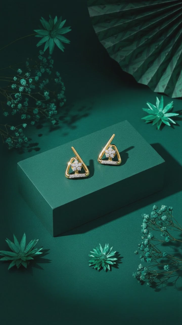 Geo Bloom Diamond Ear Tops