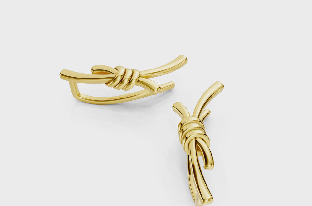 Golden Unity Knot Earrings