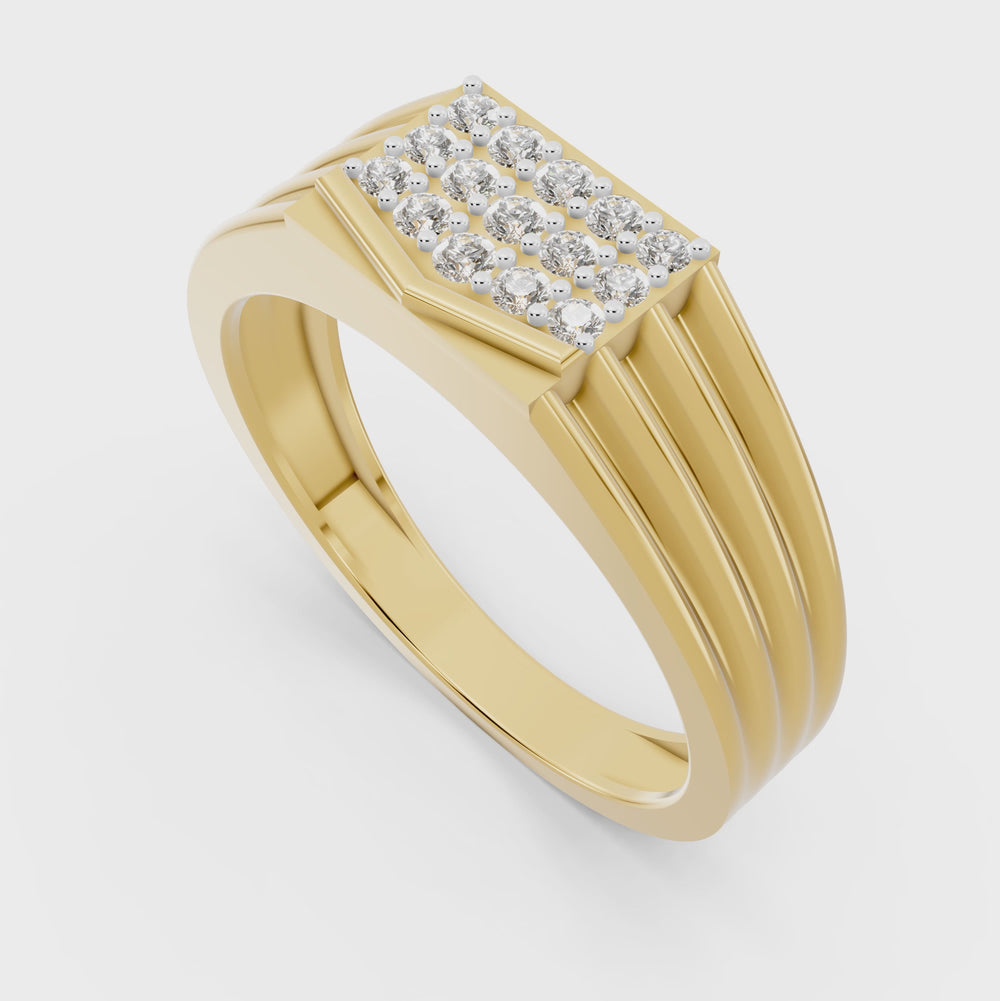 Linear Crown Diamond Gents Ring