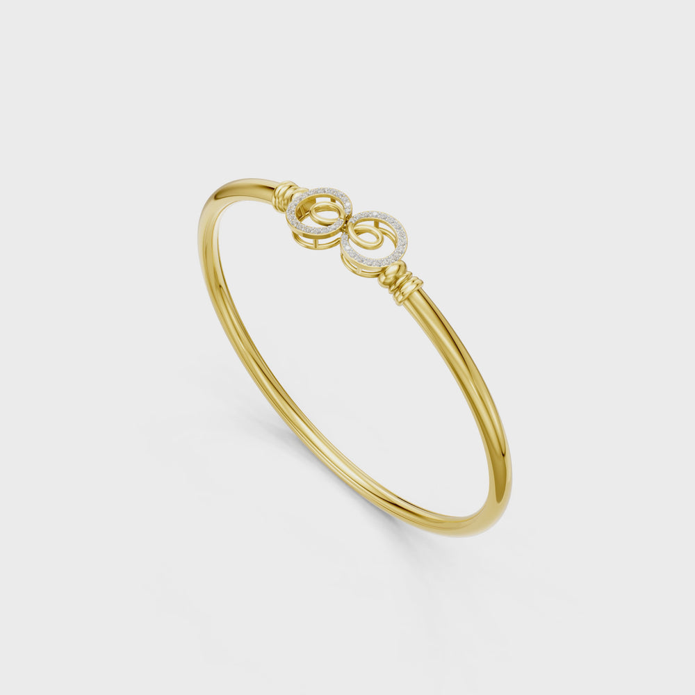 Twin Orbit Diamond Bangle