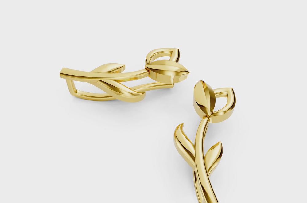 Golden Tulip Vine Earrings