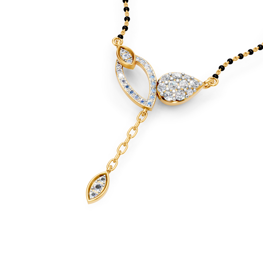 Twin Leaf Cascade Diamond Mangalsutra