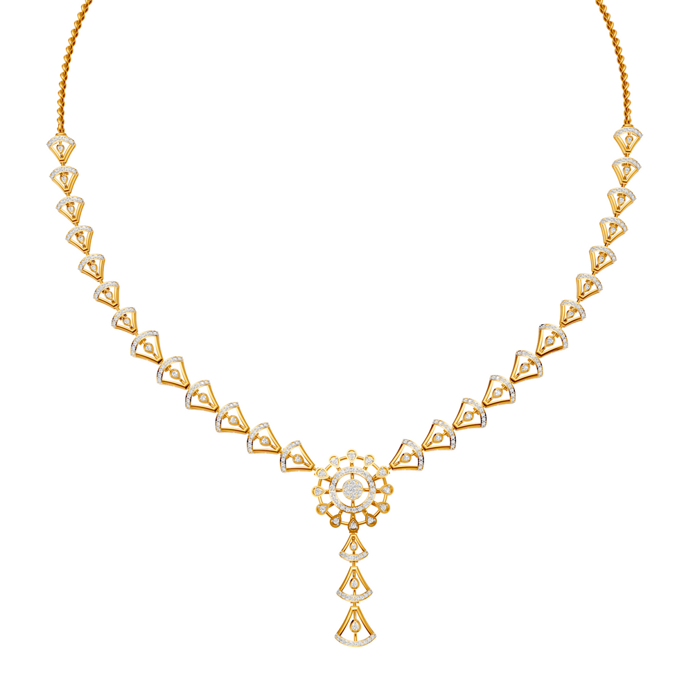 Radiant Fan Cascade Diamond Necklace